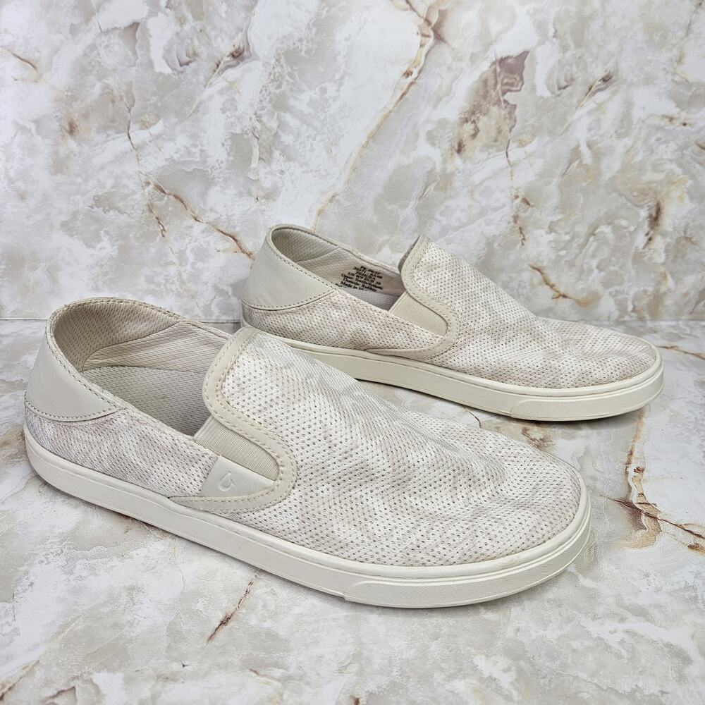 OLUKAI Pehuea Women's Slip On Sneaker Shoes, Puka/White Floral, Size 9